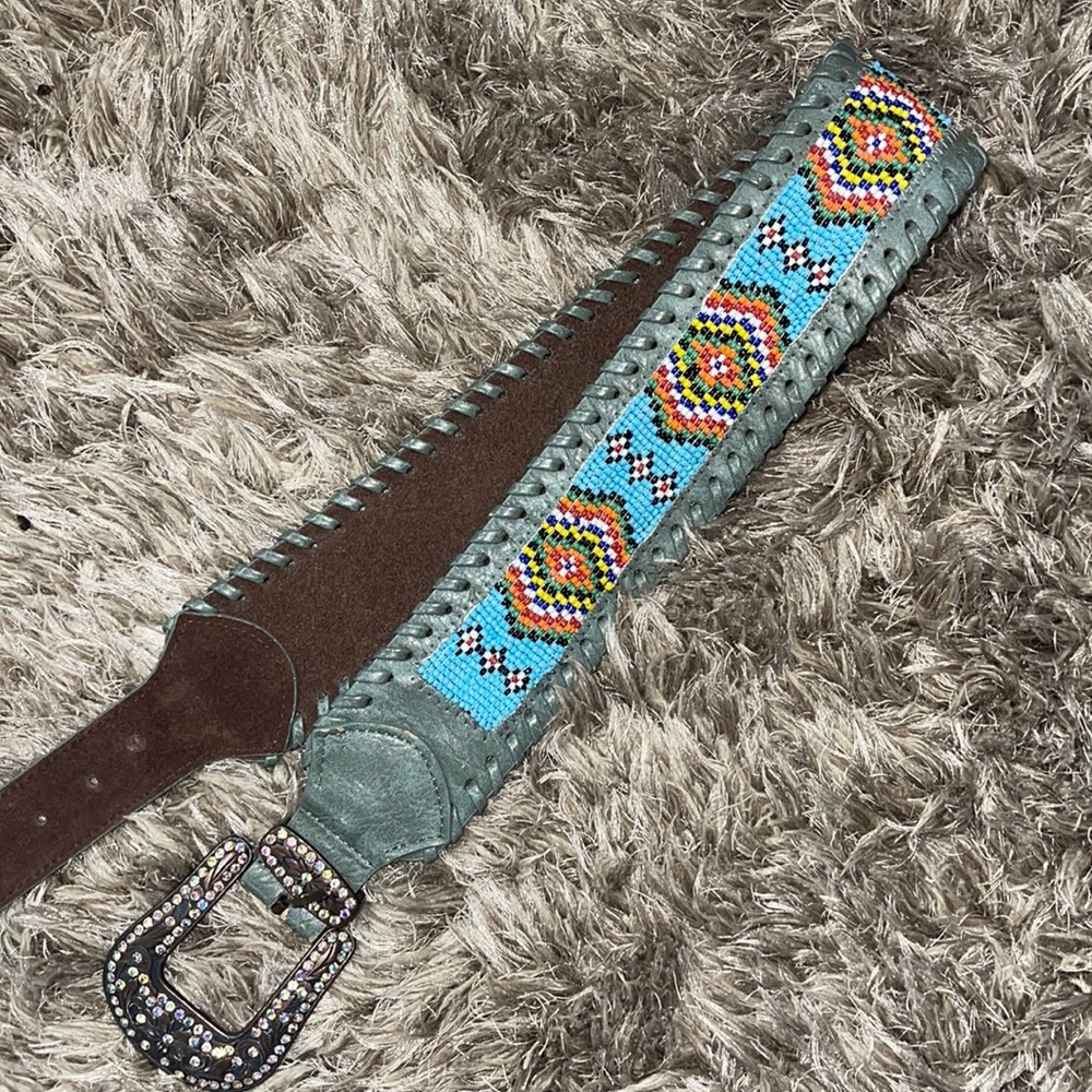 Western Style hand beaded wrap belt.